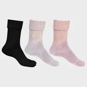 Women Multicolored Woolen Thumb Socks -Pack of 3