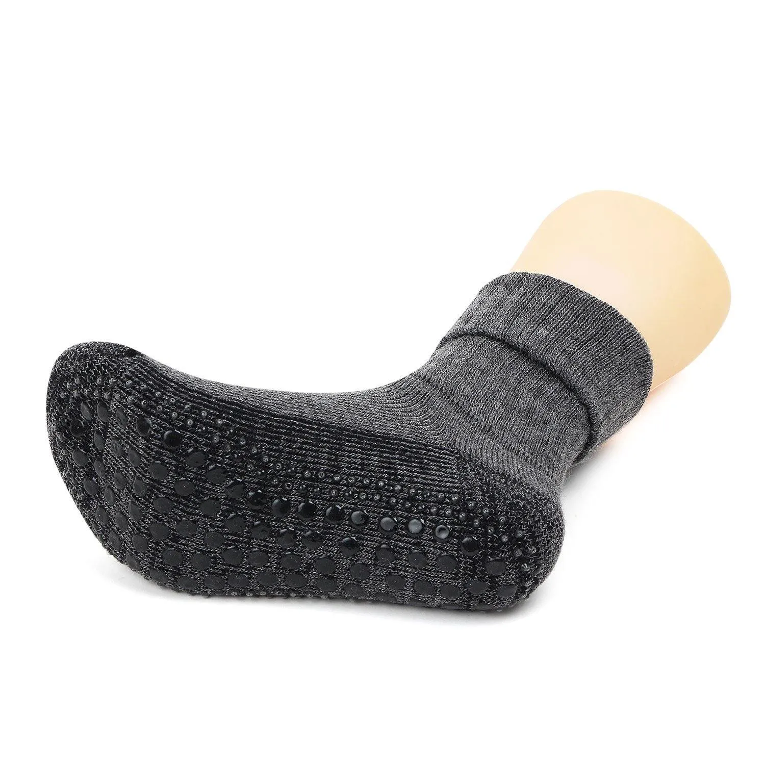 Women's Woolen Anti-Skid  Indoor Socks - Anthra