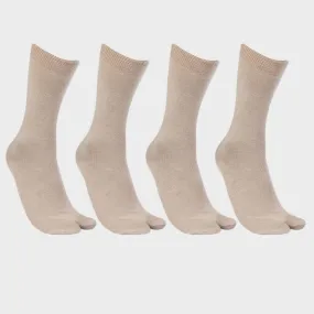 Women's Woolen Thumb Crew Socks In Skin - Pack of 4