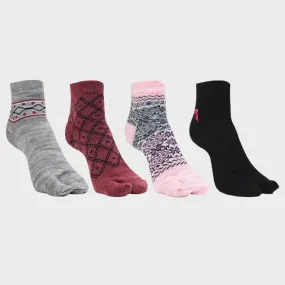 Woolen Ankle thumb Socks for Women- Pack of 4