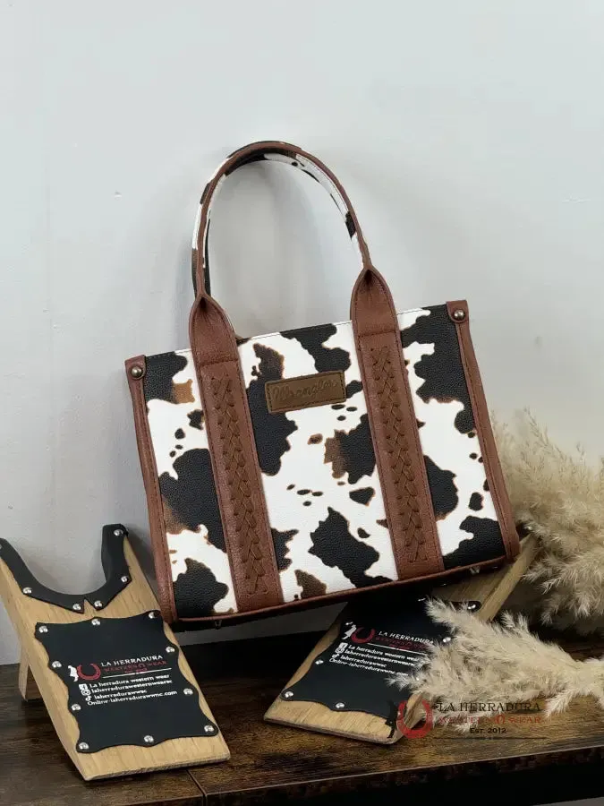 WRANGLER BROW COW PRINT HAND BAG